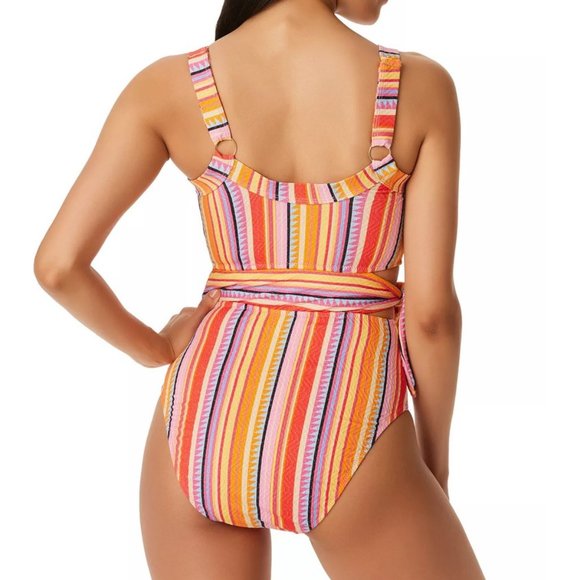 Jessica Simpson Escape to Pacific Tied One-piece Swimsuit - Picture 11 of 12